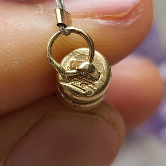 Faceted Amethyst Bead Necklace w 14k Solid Yellow Gold Magnetic Clasp 16” Long - Picture 3 of 8